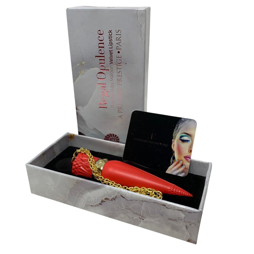 La Prestige Paris Regal Opulence Prestige Ruby Maroon Velvet Lipstick NEW